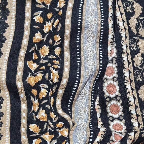 Gilli Womans Midi Dress S Rayon Black Gold Boho Chic Date Night Whimsygoth - Picture 9 of 14